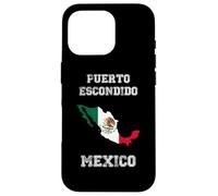 Custodia per iPhone 16 Pro Puerto Escondido Messico Vintage Bandiera Messico Mappa Design