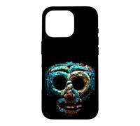 Custodia per iPhone 16 Pro Quetzalcoatl Maschera Azteca Mosaico Turchese