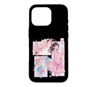 Custodia per iPhone 16 Pro Ragazza anime, Comic Core in stile manga, Vento divino, Kanji Shodo