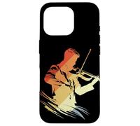 Custodia per iPhone 16 Pro Ragazzo violino Grafica stile retrò Musica Bluegrass