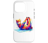 Custodia per iPhone 16 Pro Rainbow Alpaca Yoga Llama Meditation Pose
