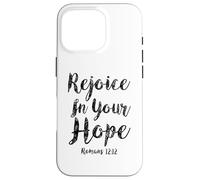 Custodia per iPhone 16 Pro Rallegratevi nella vostra speranza Romani Scrittura 12 Bibbia Versi Preghiera