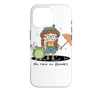 Custodia per iPhone 16 Pro Rana Cottagecore No Rain No Flowers