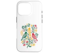 Custodia per iPhone 16 Pro Rasta Reggae Roots Three Birds Jamaica Folk Art Floral
