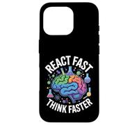 Custodia per iPhone 16 Pro React Fast Think Più Veloce Science Brain Design