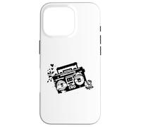 Custodia per iPhone 16 Pro Retro 80s 90s Boom-box Vintage Cassette Player Graphic Tee