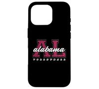Custodia per iPhone 16 Pro Retro Alabama Pallavolo Rosa Leopard Collegiate State Art