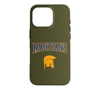 Custodia per iPhone 16 Pro Retro College Blu Arancione Marziani Sport