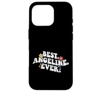 Custodia per iPhone 16 Pro Retro Groovy Best ANGELINE Ever Nome Festa della mamma Ragazza