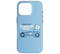 Custodia per iPhone 16 Pro Retro Pinewood Derby Cub Scouts Racer Race Car Logo