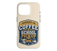 Custodia per iPhone 16 Pro Retro School Pickup Parent Coffee Morning Humor