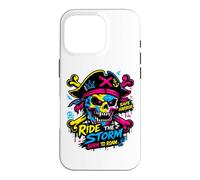 Custodia per iPhone 16 Pro Ride The Storm, Pirate Skull Storm Adventure Graphic