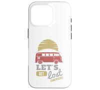 Custodia per iPhone 16 Pro Road Trip Bus Tramonto Avventura Lets Get Lost Somewhere