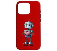 Custodia per iPhone 16 Pro Robot con un grande cuore, grafica