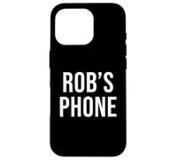 Custodia per iPhone 16 Pro Rob's Phone Nero Bianco Nome Rob