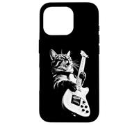 Custodia per iPhone 16 Pro Rock Cat Playing Guitar - Funny Guitar Cat