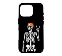 Custodia per iPhone 16 Pro Rock On Skeleton - Divertente costume di Halloween con musica rock