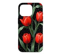 Custodia per iPhone 16 Pro Rose rosse Midnight Darkness Fiori Floreale
