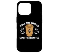 Custodia per iPhone 16 Pro Rule The World Star With Coffee Baristas Funny Coffee Lover