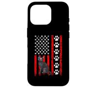 Custodia per iPhone 16 Pro Russian Blue Cat 4th of July Patriotic American Flag Paws