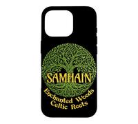 Custodia per iPhone 16 Pro Samhain Enchanted Woods Celtic Roots Strega gaelica di Halloween