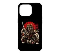 Custodia per iPhone 16 Pro Samurai Lupo Guerriero Giapponese Katana Art