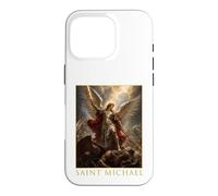 Custodia per iPhone 16 Pro San Michele Arcangelo Spada E Scudo Icona Arte Fede