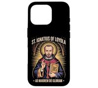Custodia per iPhone 16 Pro Sant'Ignazio di Loyola Ad Maiorem Dei Gloriam Gesuita Cattolico