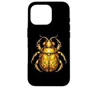 Custodia per iPhone 16 Pro Scarabeo egiziano e scarabeo portafortuna, motivo: scarabeo d'oro