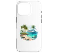 Custodia per iPhone 16 Pro Scena tropicale delle vacanze sulla spiaggia dell'oceano della nave da croci