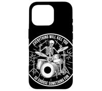Custodia per iPhone 16 Pro Scheletro Drummer Everything Will Kill You Funny