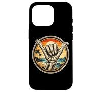 Custodia per iPhone 16 Pro Scheletro Shaka gesto della mano Vintage Surfing Surfer Surf Fan