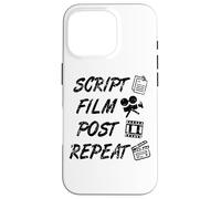 Custodia per iPhone 16 Pro Script Film Post Repeat Video Producer Filmmaker