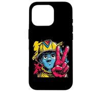 Custodia per iPhone 16 Pro Segno della pace vigile del fuoco retrò pop eroe grafico gesto fuoco