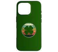 Custodia per iPhone 16 Pro Shamrock Vintage Sun Retro Grunge Stile St Patrizio Giorno