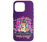 Custodia per iPhone 16 Pro Shiba Inu DJ K-Pop Party Cane Divertente