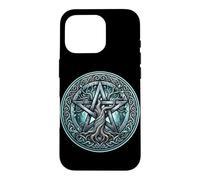 Custodia per iPhone 16 Pro Simbolo della strega Wicca Wiccan Capodanno pagano Benedetto Samhain