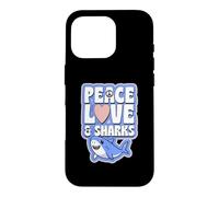 Custodia per iPhone 16 Pro Simbolo di pace amore e squali cuore pace