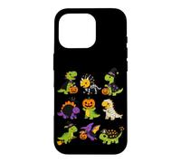 Custodia per iPhone 16 Pro Simpatici dinosauri di Halloween preistorici T-rex Dino Lovers
