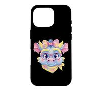 Custodia per iPhone 16 Pro Simpatico Blue Dragon Fantasy Ritratto Grafico Rosa Occhiali Bow