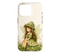 Custodia per iPhone 16 Pro Simpatico caso verde della natura capricciosa di Cottagecore dei funghi