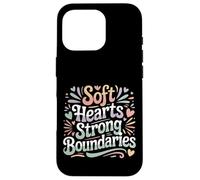 Custodia per iPhone 16 Pro Soft Hearts Strong Boundaries Forza emotiva |-
