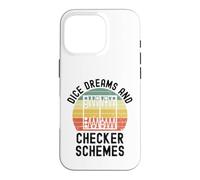 Custodia per iPhone 16 Pro Sogni di dadi e schemi Checker Divertente Backgammon retrò
