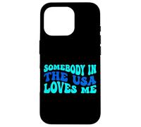 Custodia per iPhone 16 Pro Somebody in The USA Loves Me Modern Boho Vibe