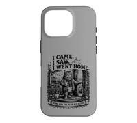 Custodia per iPhone 16 Pro Sono venuto, ho visto, sono andato a casa, divertente, introverso, gatto a casa