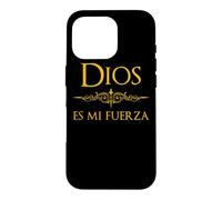 Custodia per iPhone 16 Pro Spagnolo, Espanol Design religioso Dios es mi Fuerza