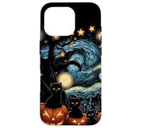Custodia per iPhone 16 Pro Spettrale Halloween Gatti Notte Stellata Zucca Notte Notte