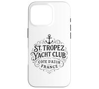 Custodia per iPhone 16 Pro Stampa nera vintage di St. Tropez Yacht Club