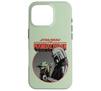 Custodia per iPhone 16 Pro Star Wars The Mandalorian Mando and Grogu Retro Style