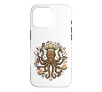 Custodia per iPhone 16 Pro Steampunk Octopus Chef Cook Mechanical Cuisine